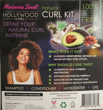 Load image into Gallery viewer, Hollywood Curl Natural Curl Styling Kit with 12 Essential Oils, Vitamins and Protein
